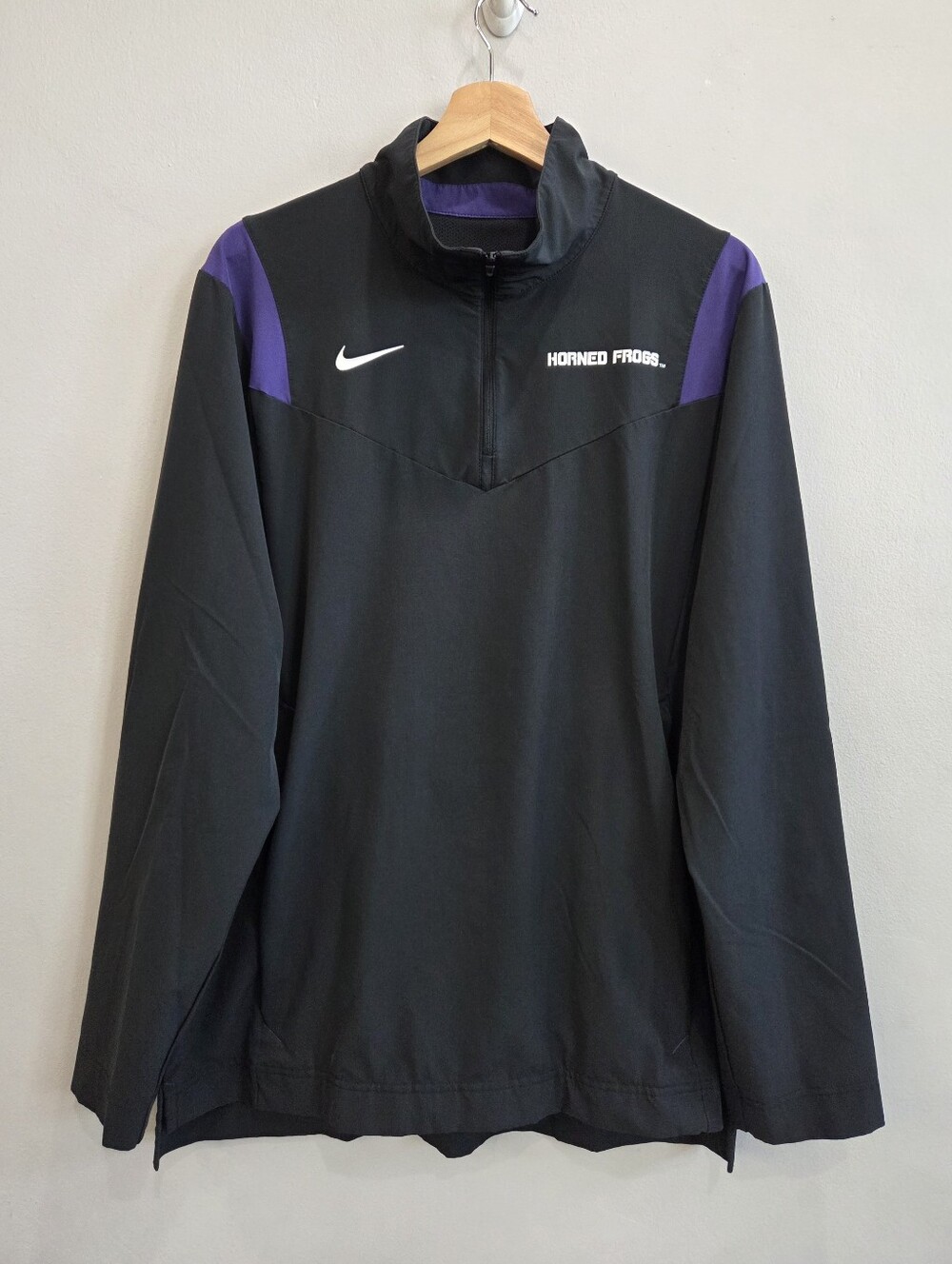 Nike TCU Horned Frogs On-Field Windbreaker Jacket Purple Black Men's Size Medium